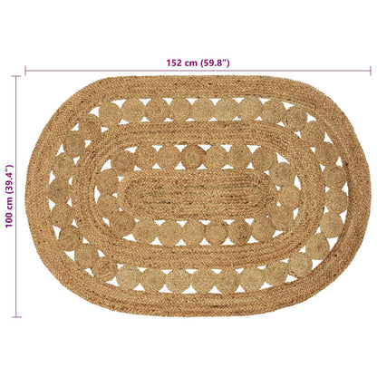 Tappeto da Area Naturale 100 x 152 cm Juta | homemem39