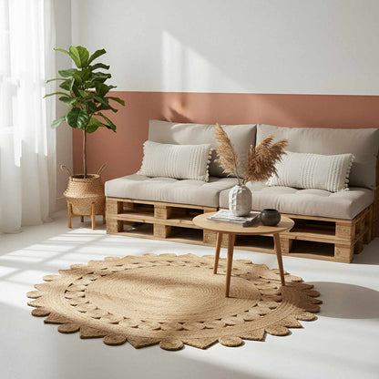 Tappeto Marrone Ø 180 cm Juta