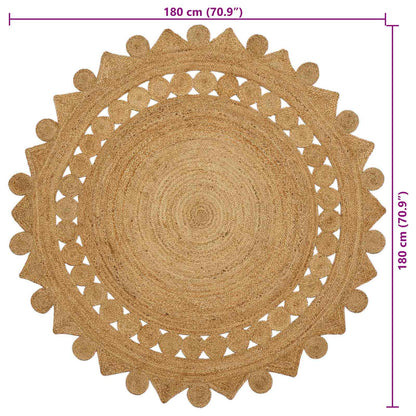 Tappeto Marrone Ø 180 cm Juta