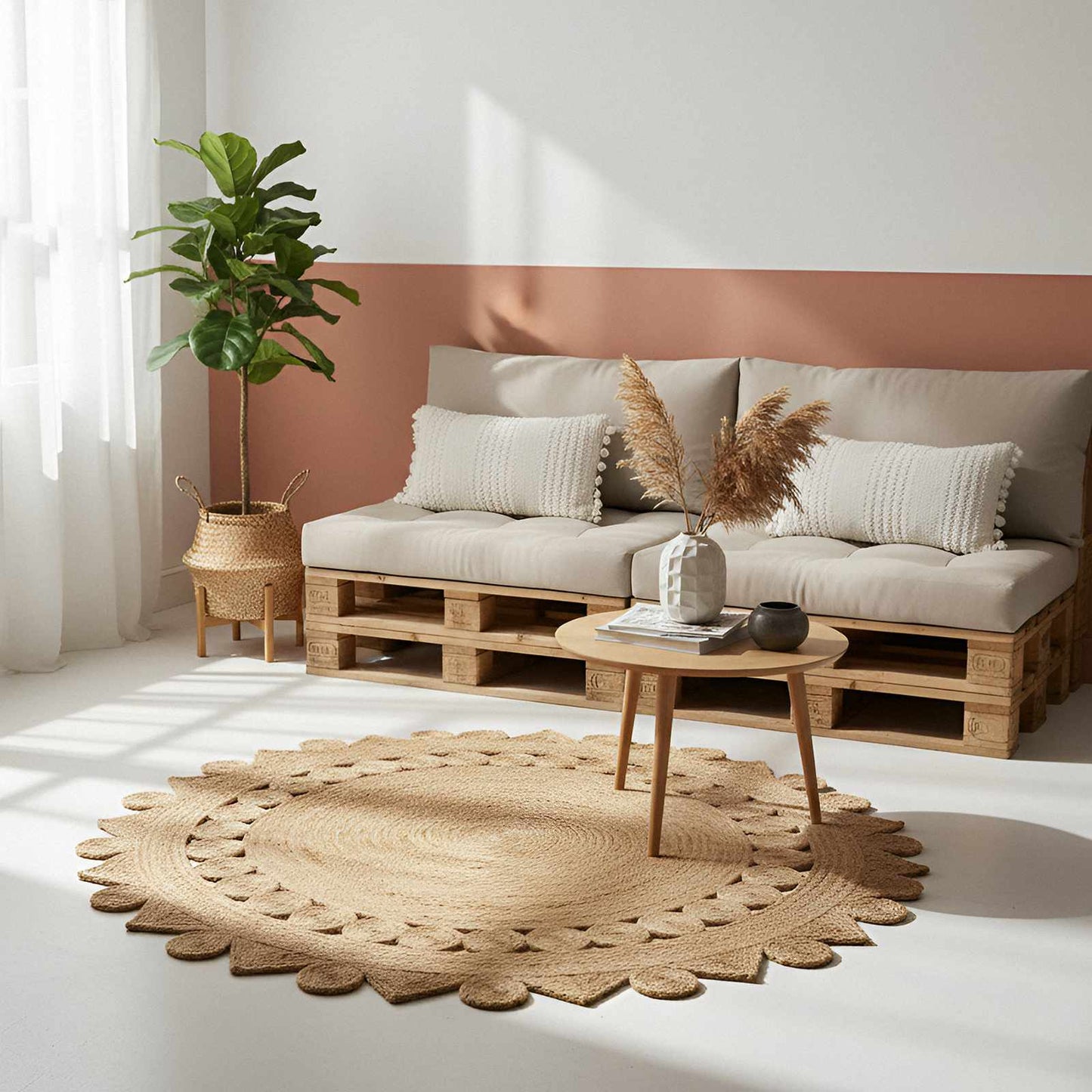 Tappeto Marrone Ø 240 cm Juta