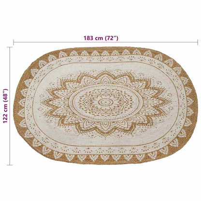 Tappeto in Juta Floreale Naturale 122 x 183 cm Juta