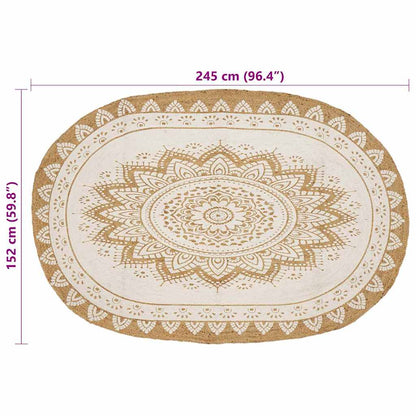 Tappeto in Juta Floreale Naturale 152 x 245 cm Juta