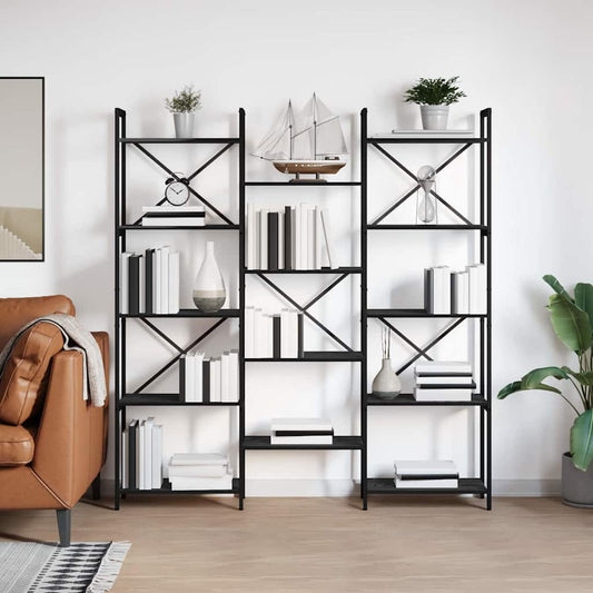 Libreria Rovere Nero 156 x 25 x 167 cm Legno multistrato | homemem39