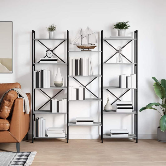 Libreria Grigio sonoma 156 x 25 x 167 cm Legno multistrato