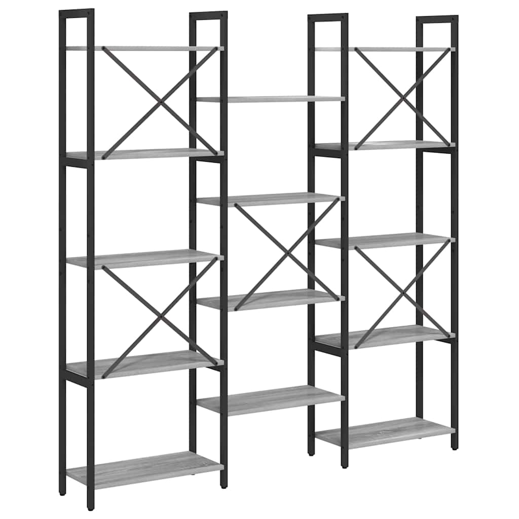 Libreria Grigio sonoma 156 x 25 x 167 cm Legno multistrato