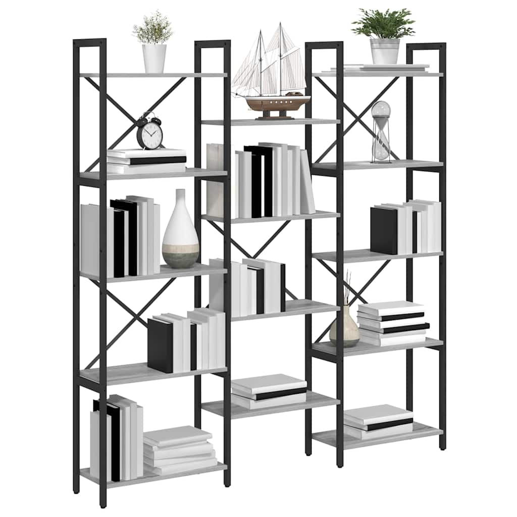 Libreria Grigio sonoma 156 x 25 x 167 cm Legno multistrato