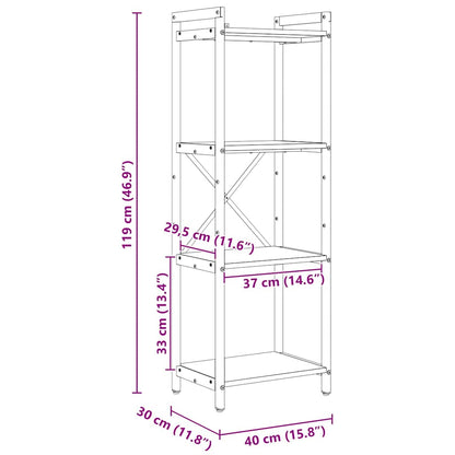 Libreria Rovere fumé 40 x 30 x 119 cm Legno multistrato | homemem39