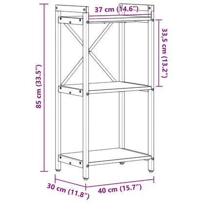 Libreria 40 x 30 x 85 cm Legno multistrato Rovere artigianale | homemem39