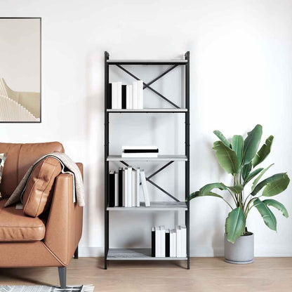 Libreria Grigio sonoma 60 x 30 x 155 cm Legno multistrato | homemem39