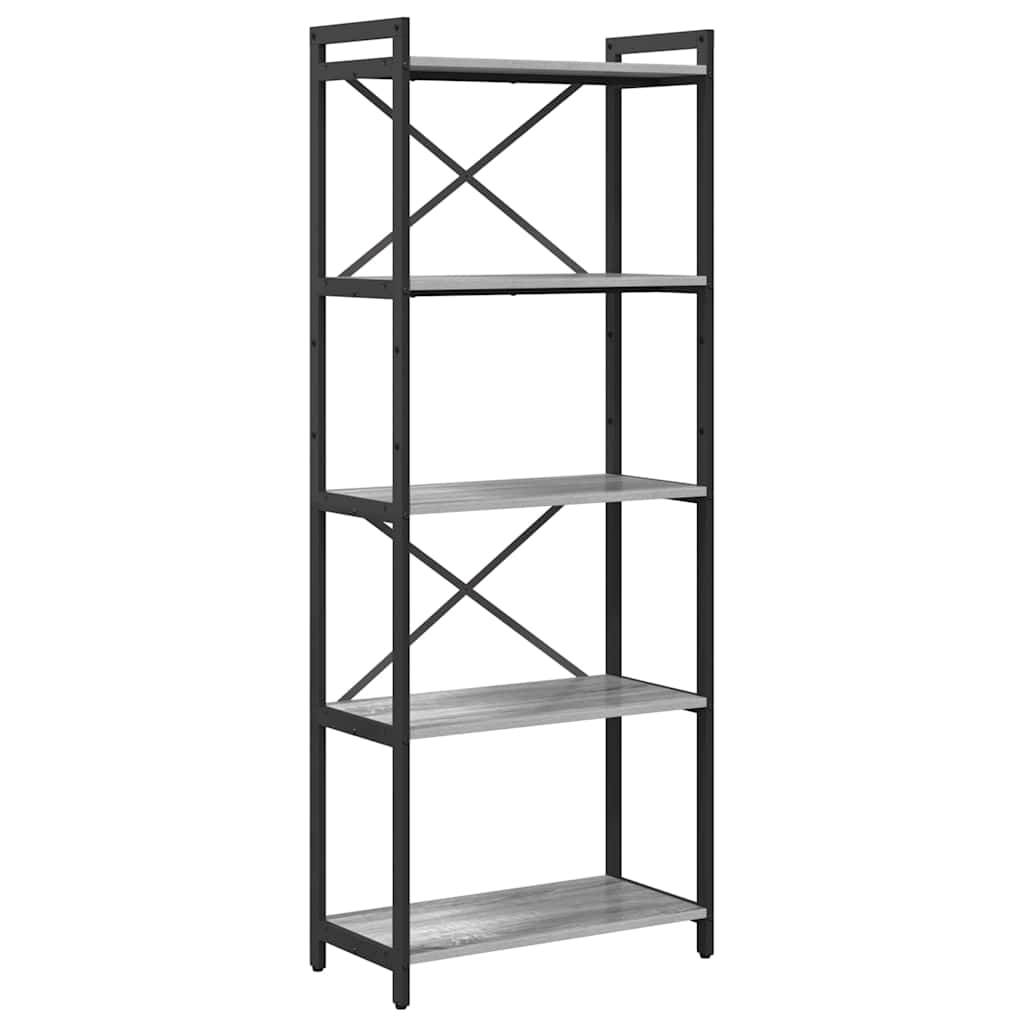 Libreria Grigio sonoma 60 x 30 x 155 cm Legno multistrato | homemem39