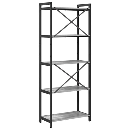Libreria Grigio sonoma 60 x 30 x 155 cm Legno multistrato | homemem39
