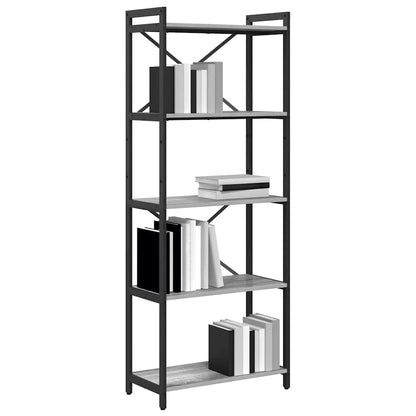 Libreria Grigio sonoma 60 x 30 x 155 cm Legno multistrato | homemem39