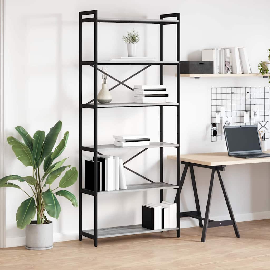 Libreria Grigio sonoma 40 x 30 x 85 cm Legno multistrato