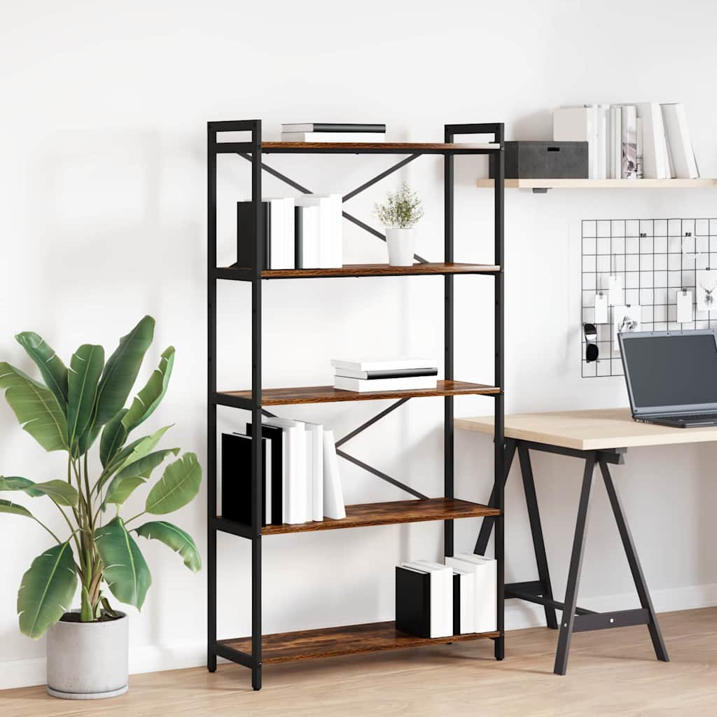 Libreria Rovere fumé 80 x 30 x 155 cm Legno multistrato