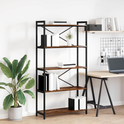Libreria Rovere fumé 80 x 30 x 155 cm Legno multistrato