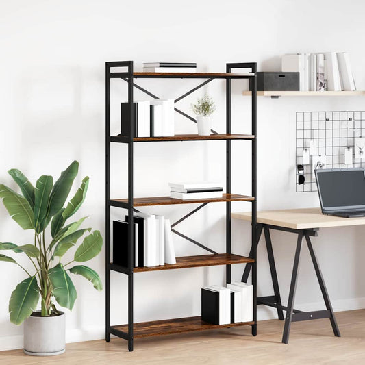 Libreria Rovere fumé 80 x 30 x 155 cm Legno multistrato