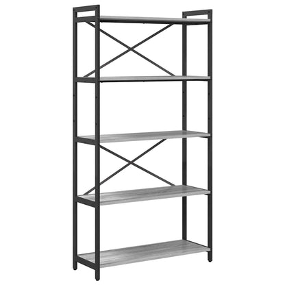 Libreria Grigio sonoma 80 x 30 x 155 cm Legno multistrato | homemem39