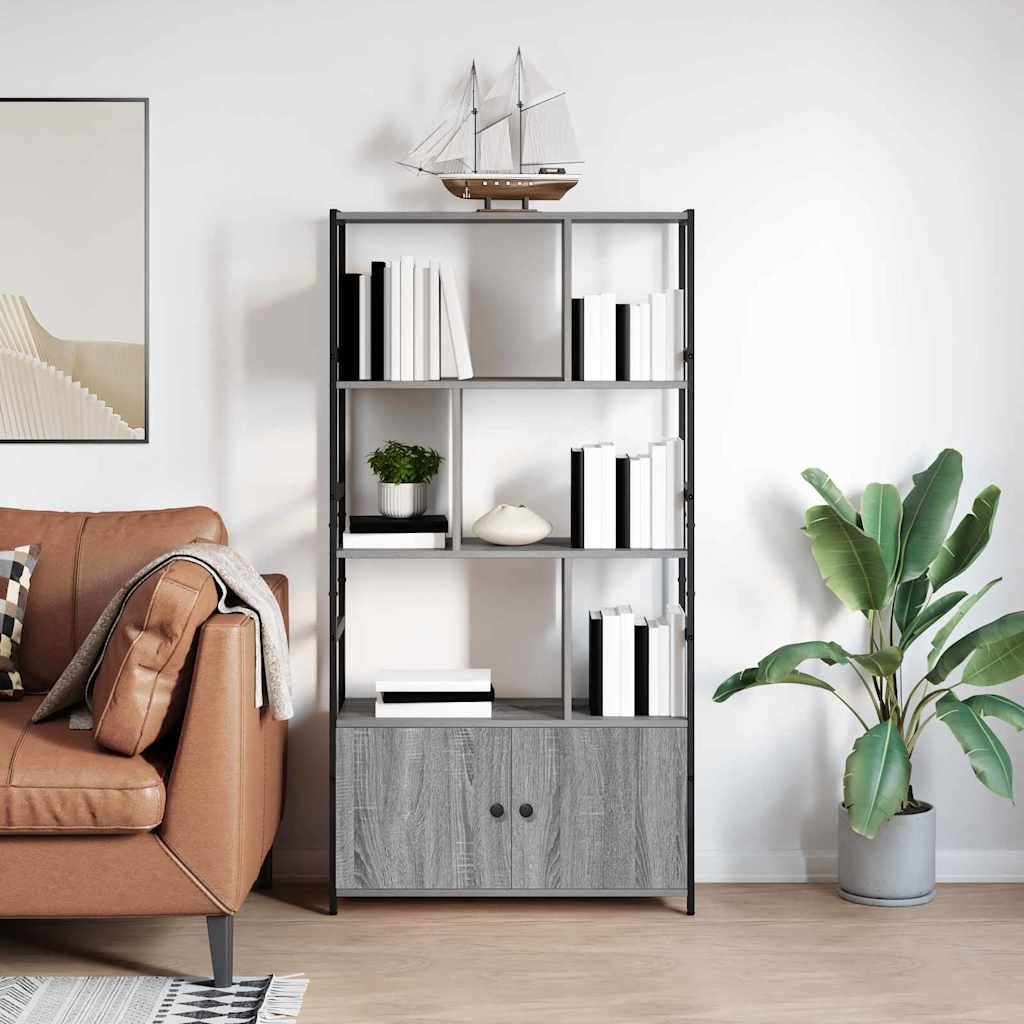 Libreria Grigio sonoma 80 x 30 x 155,5 cm Legno multistrato