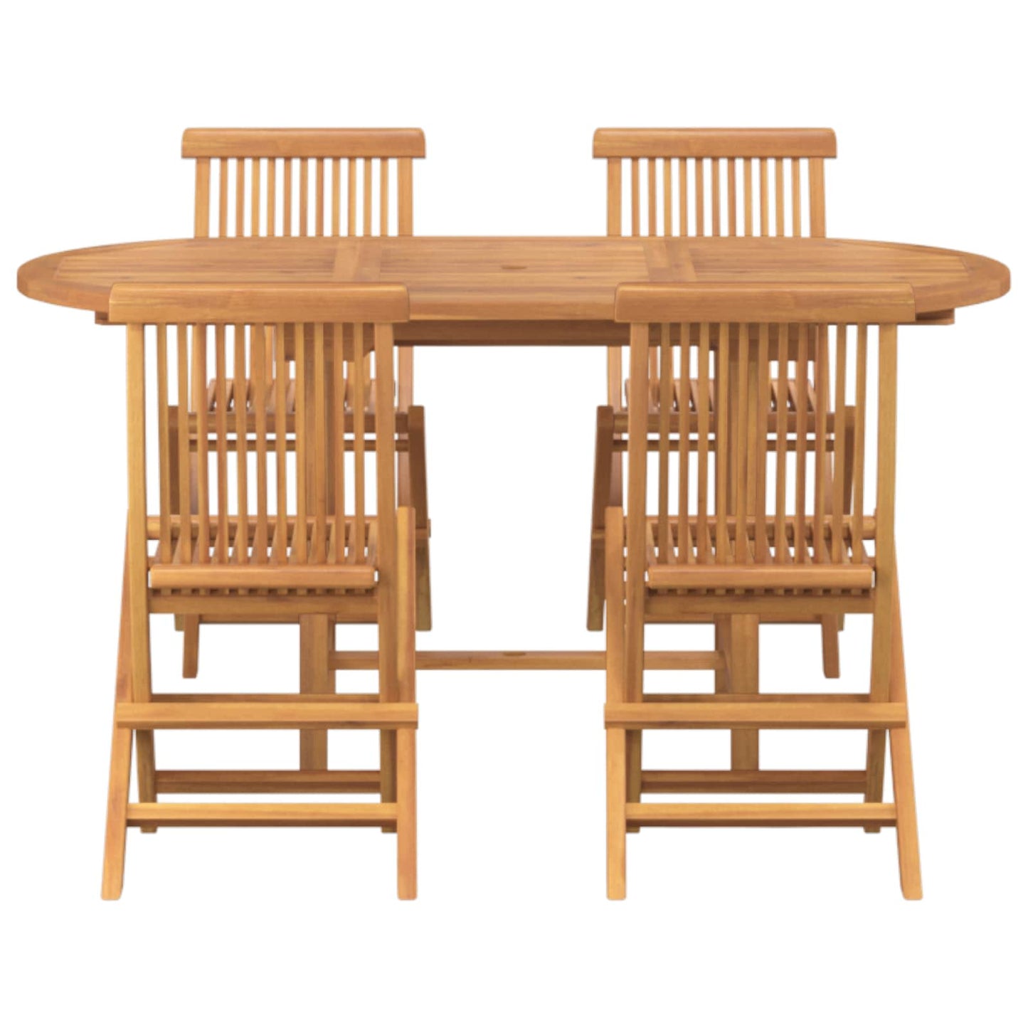 Set da Pranzo per Giardino 5 pcs Marrone Legno di teak solido