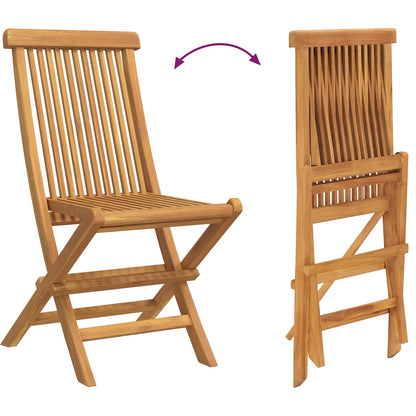 Set da Pranzo per Giardino 5 pcs Marrone Legno di teak solido
