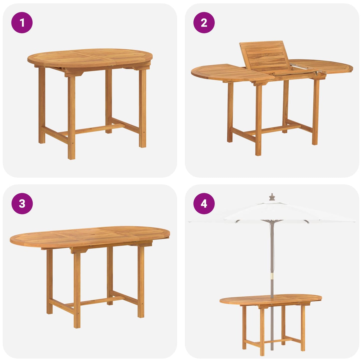 Set da Pranzo per Giardino 5 pcs Marrone Legno di teak solido