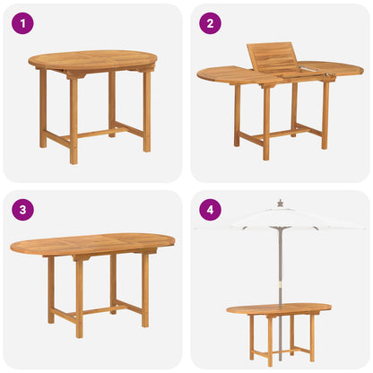 Set da Pranzo per Giardino 5 pcs Marrone Legno di teak solido