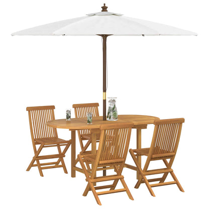 Set da Pranzo per Giardino 5 pcs Marrone Legno di teak solido