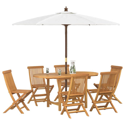 Set da Pranzo per Giardino 7 pcs Marrone Legno di teak solido