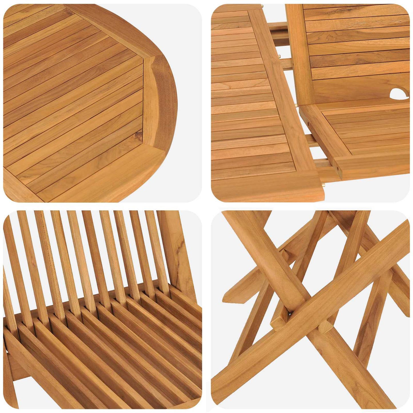 Set da Pranzo per Giardino 5 pcs Marrone Legno di teak solido