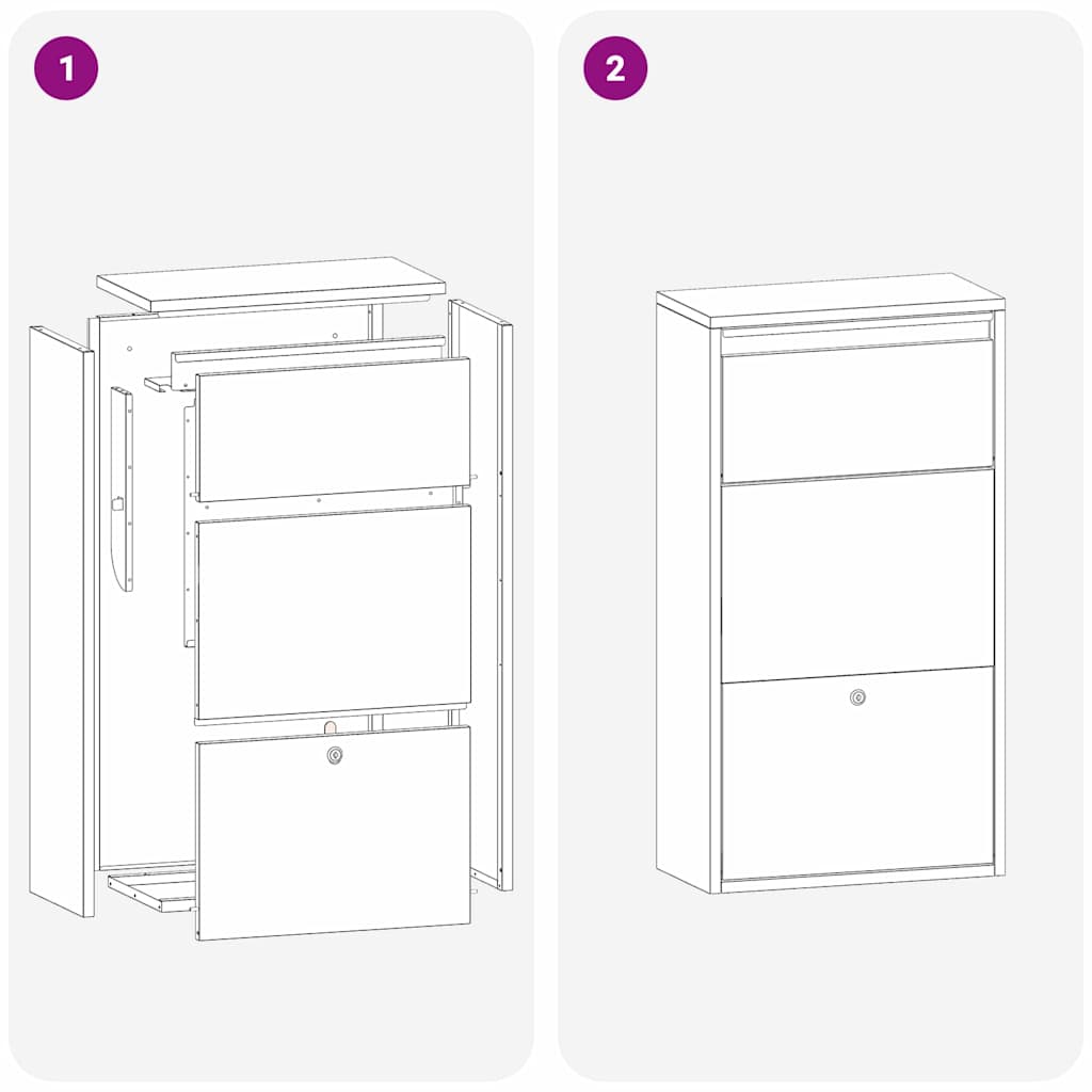 Cassetta per pacchi con porta Bianco 44 x 22 x 82 cm Acciaio | homemem39