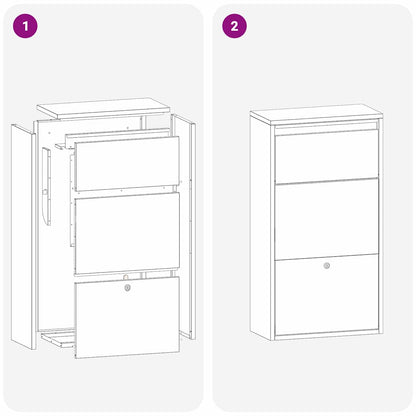 Cassetta per pacchi con porta Bianco 44 x 22 x 82 cm Acciaio | homemem39