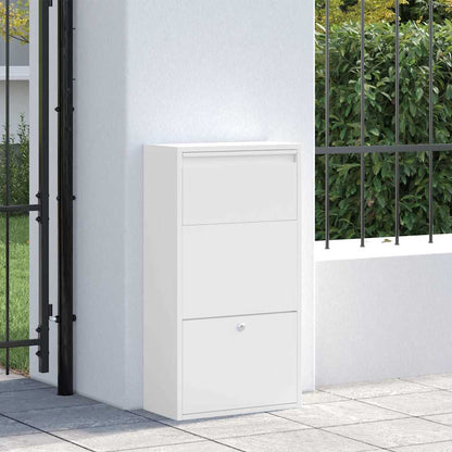 Cassetta per pacchi con porta Bianco 44 x 22 x 82 cm Acciaio | homemem39