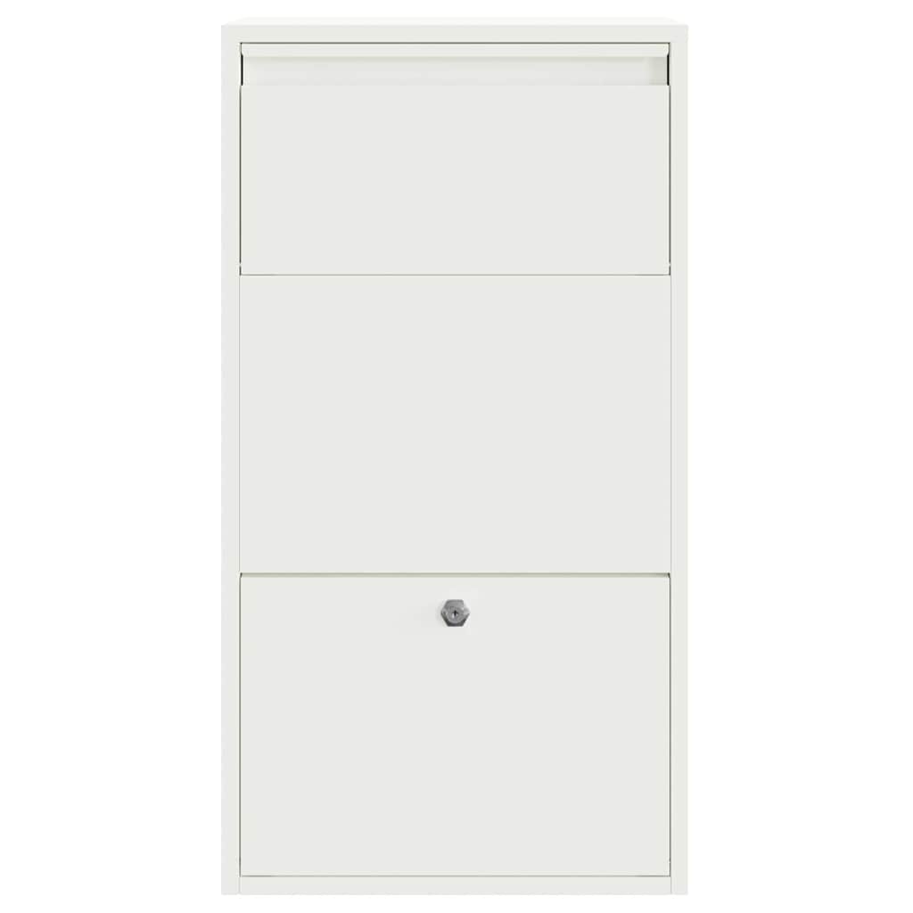 Cassetta per pacchi con porta Bianco 44 x 22 x 82 cm Acciaio
