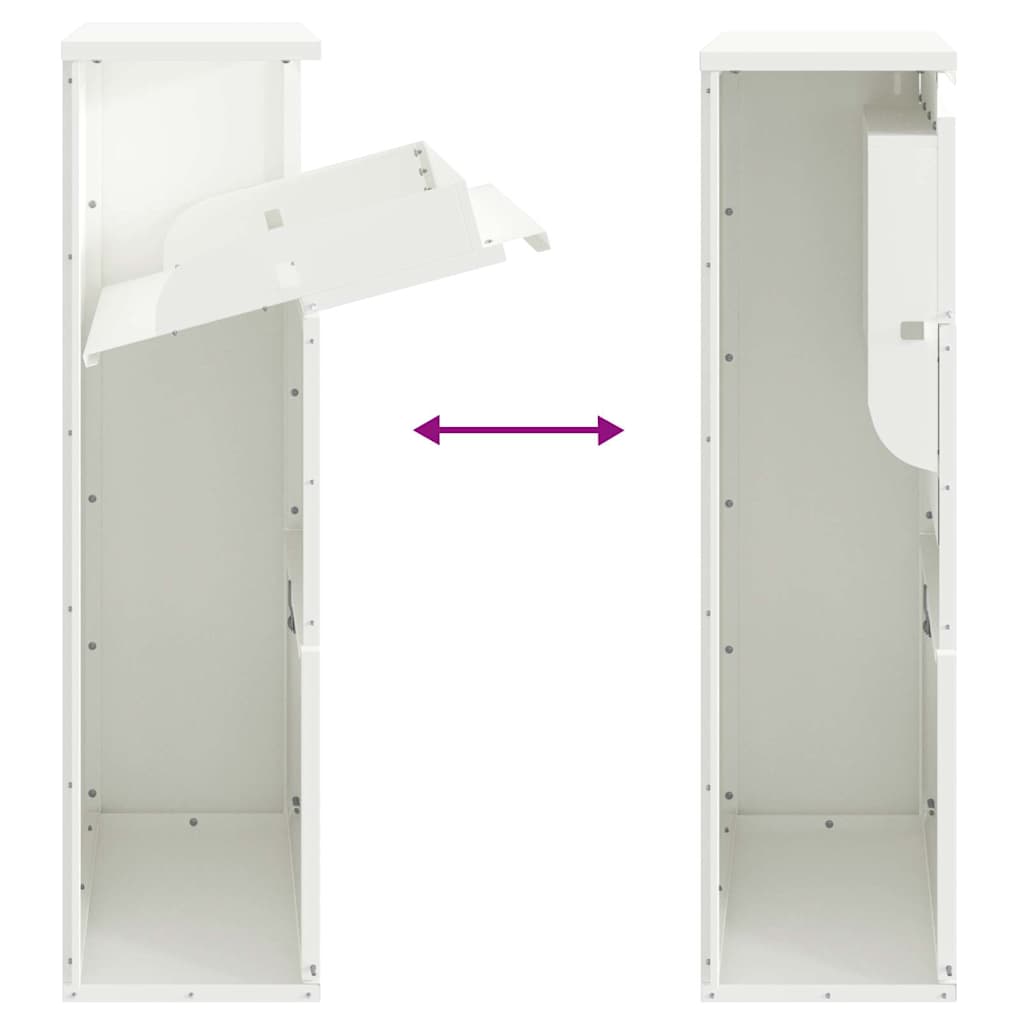 Cassetta per pacchi con porta Bianco 44 x 22 x 82 cm Acciaio | homemem39