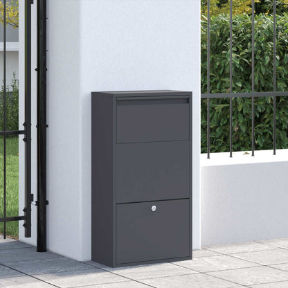 Cassetta per pacchi con porta Antracite 44 x 22 x 82 cm Acciaio | homemem39