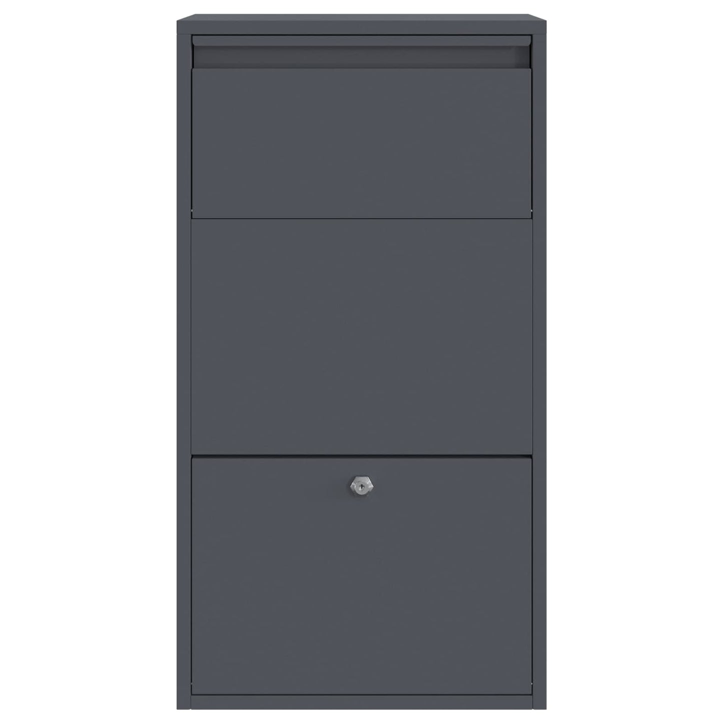 Cassetta per pacchi con porta Antracite 44 x 22 x 82 cm Acciaio | homemem39