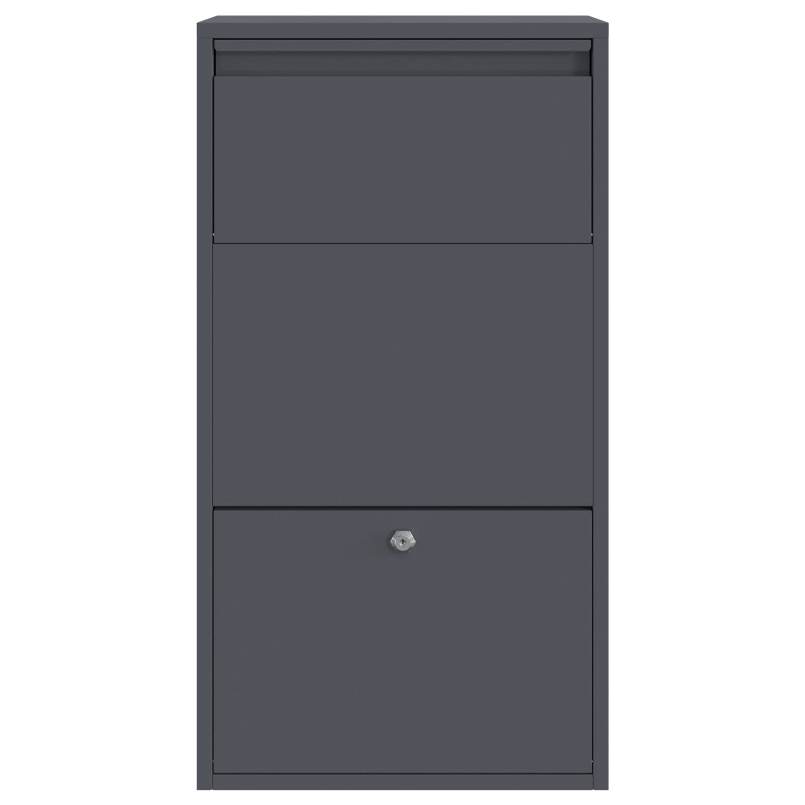 Cassetta per pacchi con porta Antracite 44 x 22 x 82 cm Acciaio | homemem39