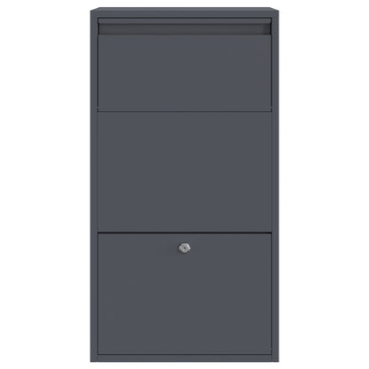 Cassetta per pacchi con porta Antracite 44 x 22 x 82 cm Acciaio | homemem39