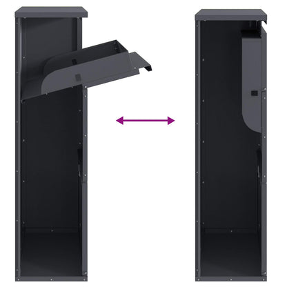 Cassetta per pacchi con porta Antracite 44 x 22 x 82 cm Acciaio | homemem39