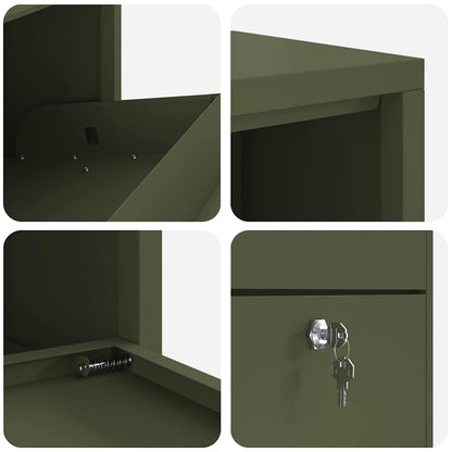 Cassetta per pacchi Verde oliva 44 x 22 x 82 cm Acciaio | homemem39
