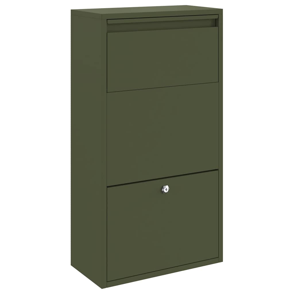 Cassetta per pacchi Verde oliva 44 x 22 x 82 cm Acciaio | homemem39