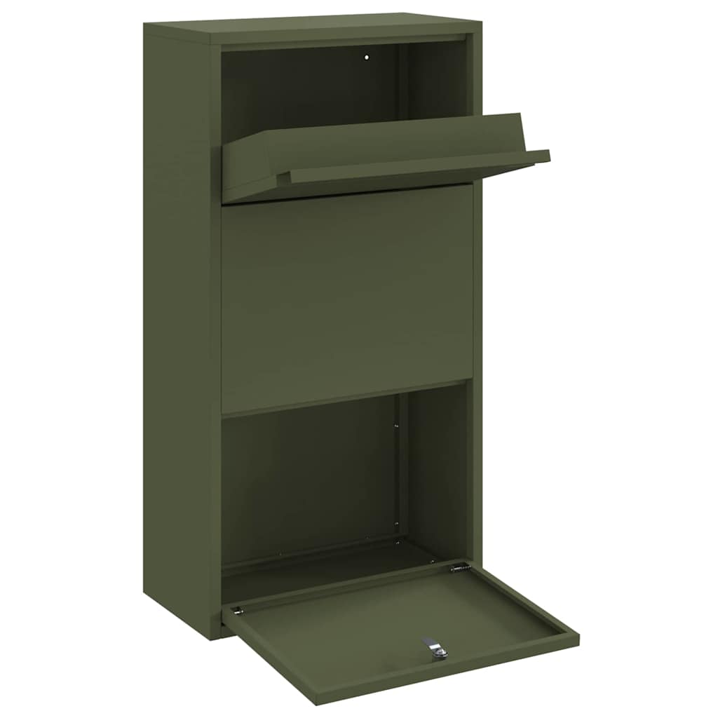 Cassetta per pacchi Verde oliva 44 x 22 x 82 cm Acciaio | homemem39