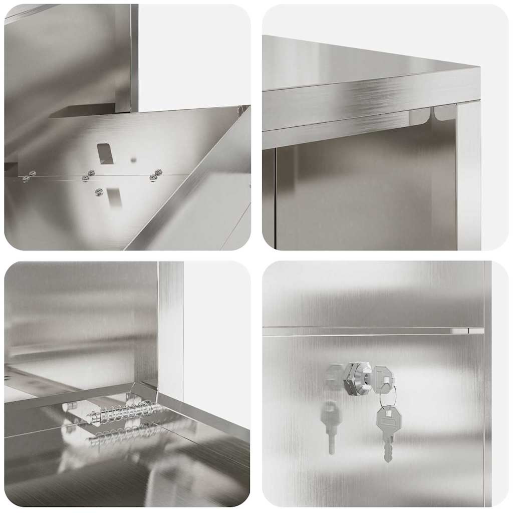 Cassetta per pacchi con archiviazione Argento 44 x 22 x 82 cm | homemem39