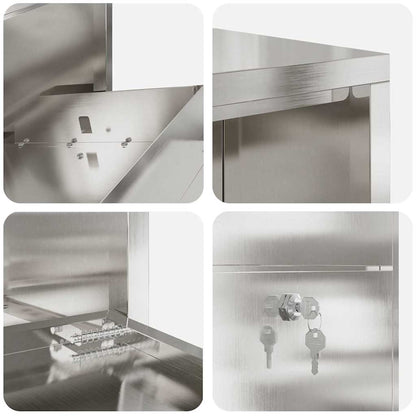 Cassetta per pacchi con archiviazione Argento 44 x 22 x 82 cm | homemem39