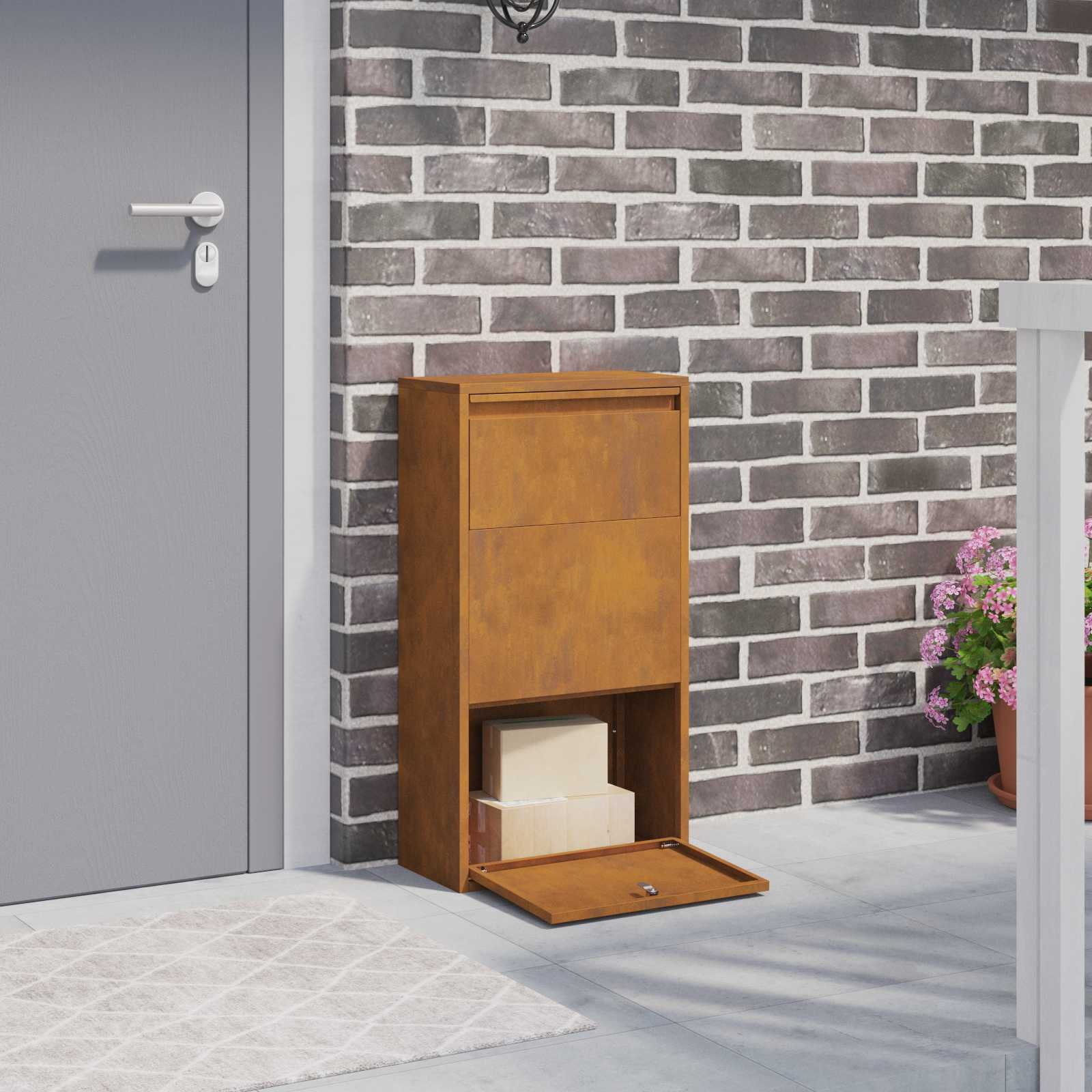 Cassetta per pacchi con archiviazione Ruggine 44 x 22 x 82 cm | homemem39