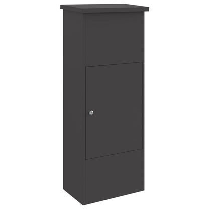 Cassetta per pacchi con porta Nero 44,5 x 29 x 110,5 cm Acciaio | homemem39