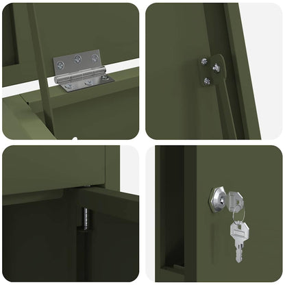 Cassetta per pacchi Oliver verde 44,5 x 29 x 110,5 cm Acciaio | homemem39