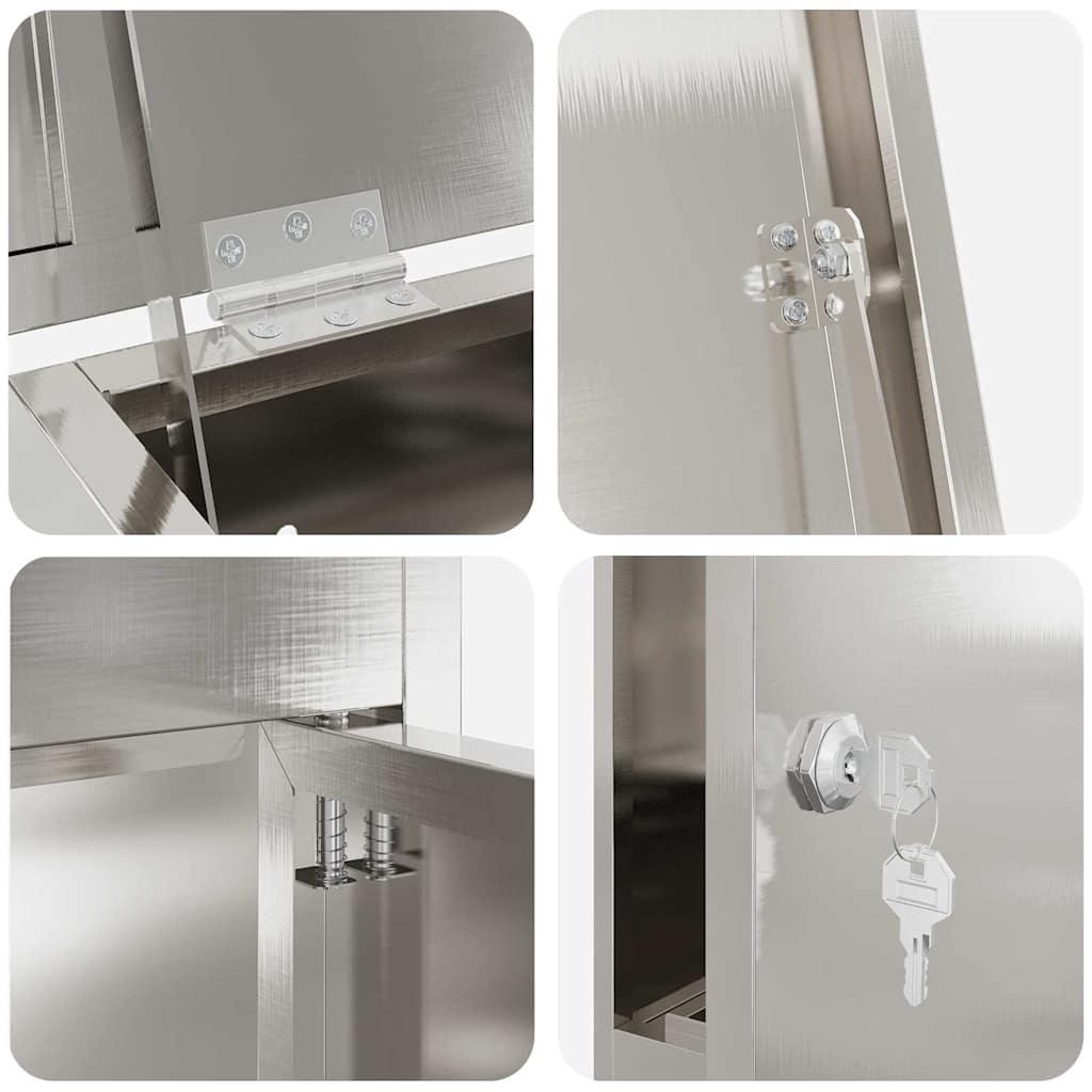 Cassetta per pacchi con porta Argento 44,5 x 29 x 110,5 cm | homemem39