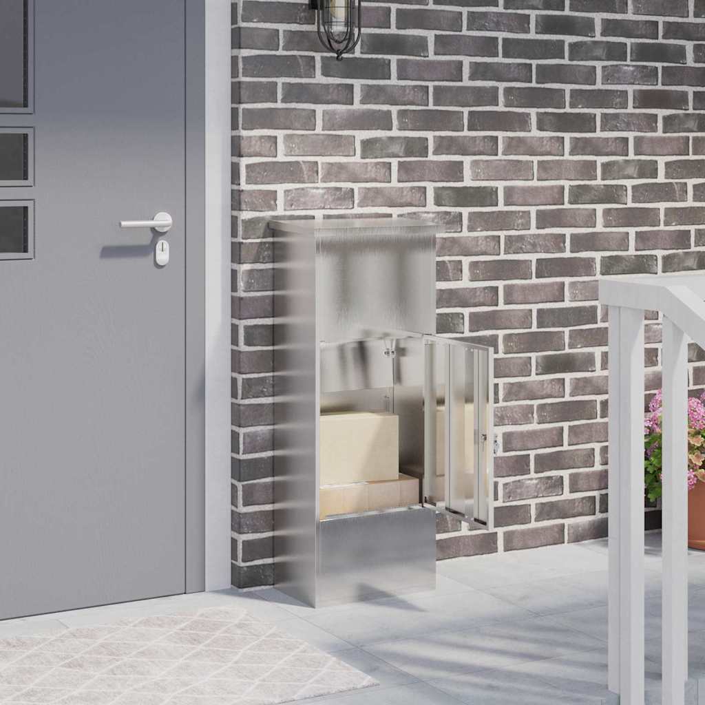 Cassetta per pacchi con porta Argento 44,5 x 29 x 110,5 cm | homemem39