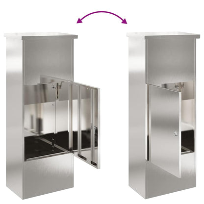 Cassetta per pacchi con porta Argento 44,5 x 29 x 110,5 cm